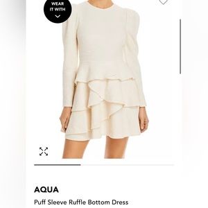 Bloomingdale's AQUA Puff Sleeve Dress